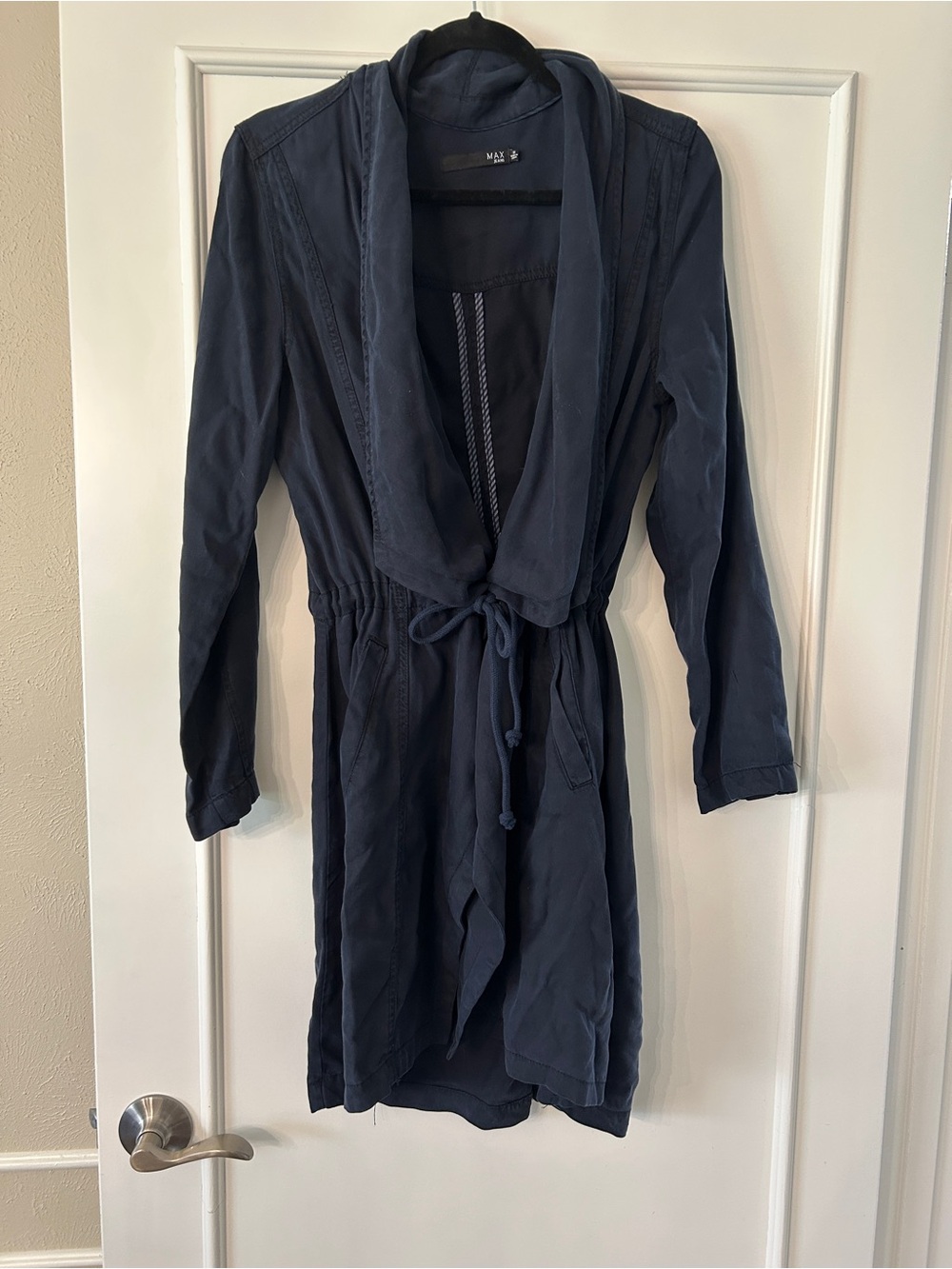 Max Jeans Navy Long Sleeve Draped Cardigan